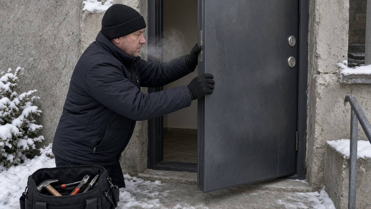Ставим входные двери зимой