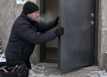 Ставим входные двери зимой